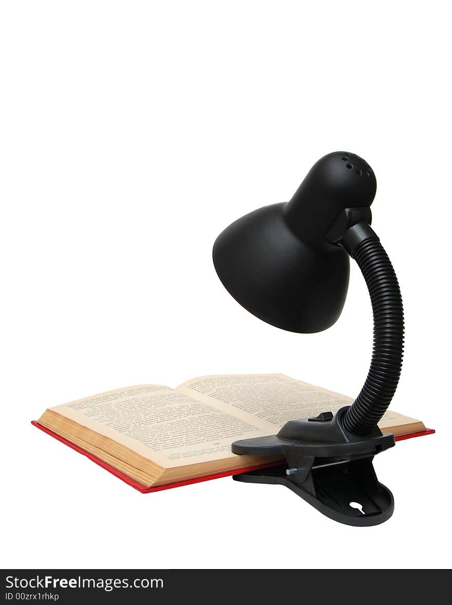 Desk lamp and the book