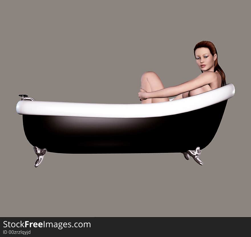 Sexy girl in the bathtub