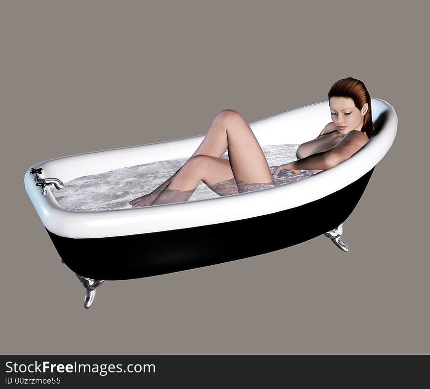 Sexy girl in the bathtub