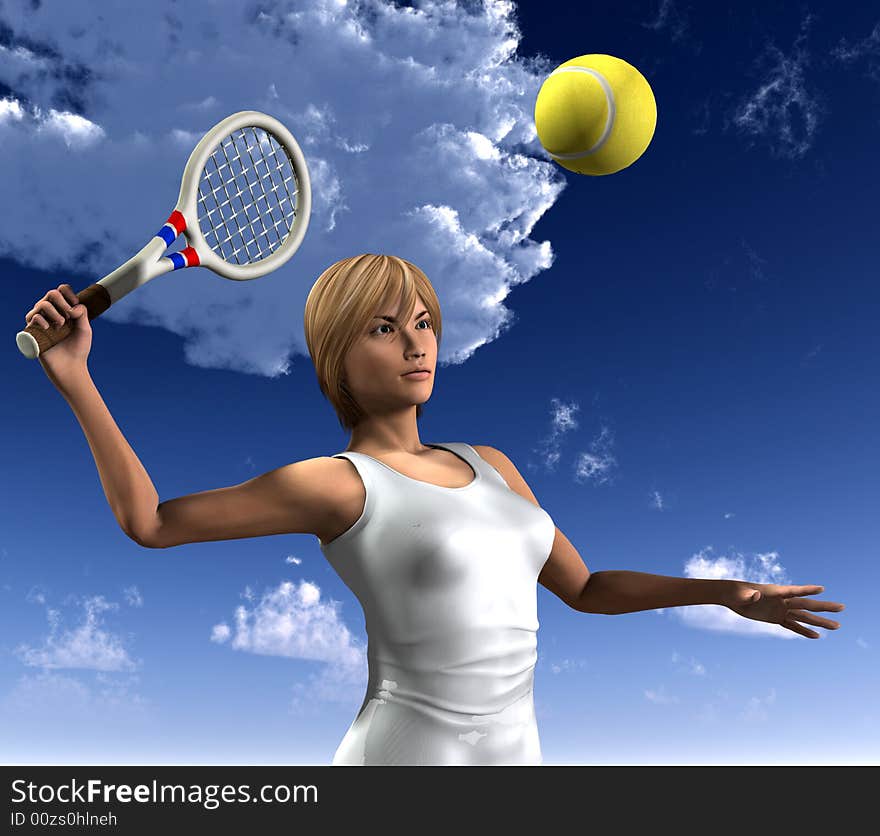 An image of a women about to hit a tennis ball whilst playing tennis. An image of a women about to hit a tennis ball whilst playing tennis.