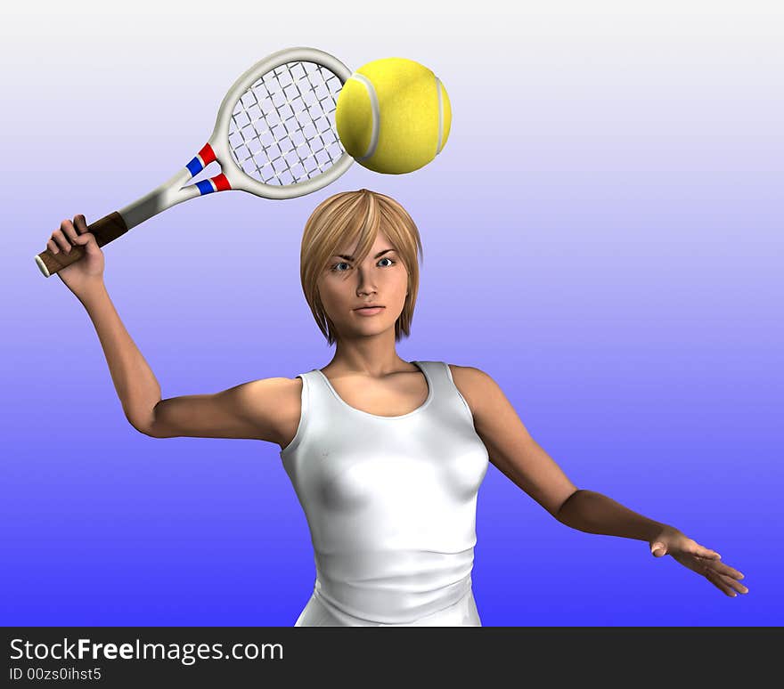 An image of a women about to hit a tennis ball whilst playing tennis. An image of a women about to hit a tennis ball whilst playing tennis.