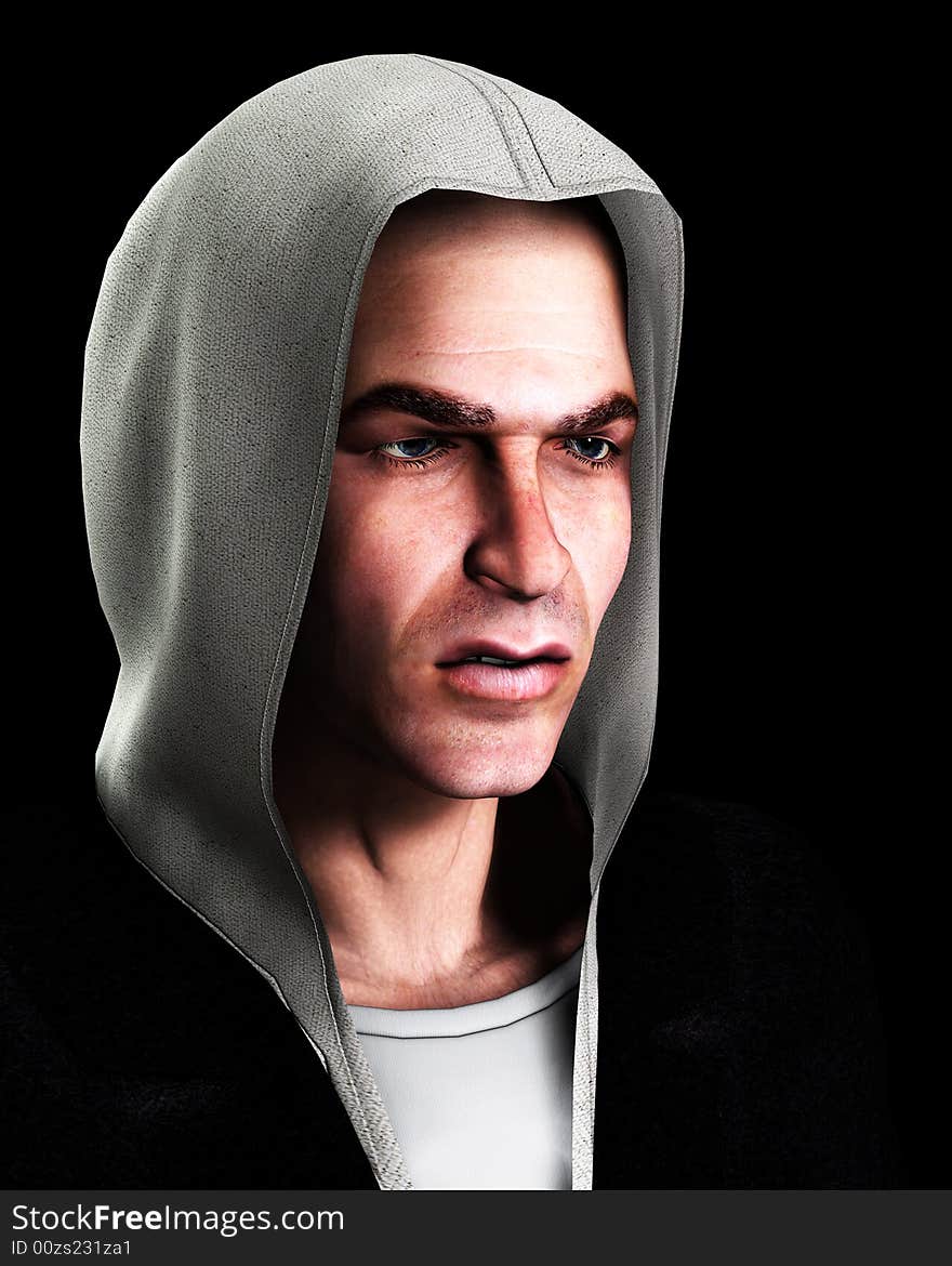 An image of a angry thug with a hoodie, it would be good image to highlight criminality concepts. An image of a angry thug with a hoodie, it would be good image to highlight criminality concepts.