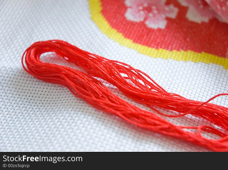 Red thread of the embroidery in china