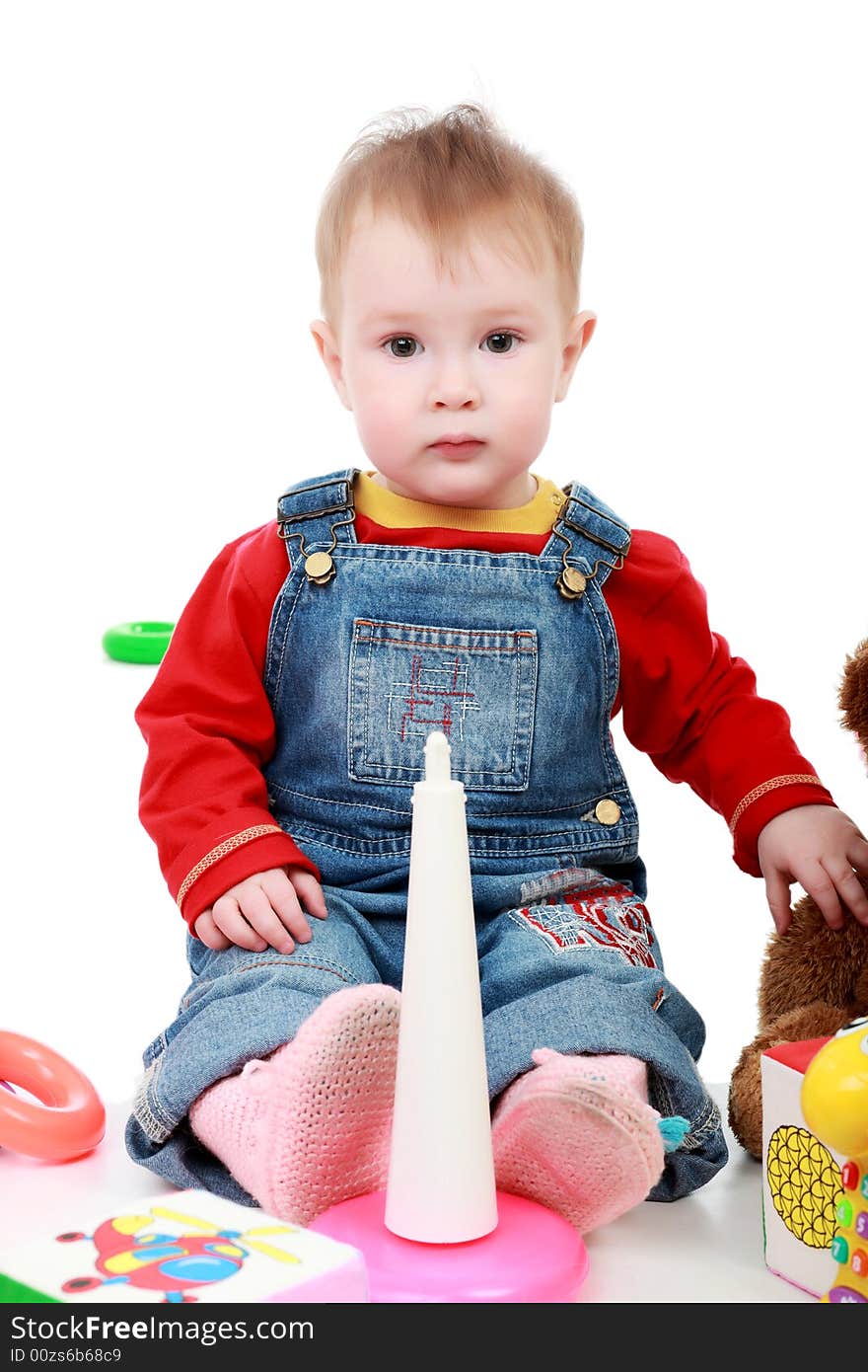 Beautiful baby. Shot in studio. Isolated on white. Beautiful baby. Shot in studio. Isolated on white.