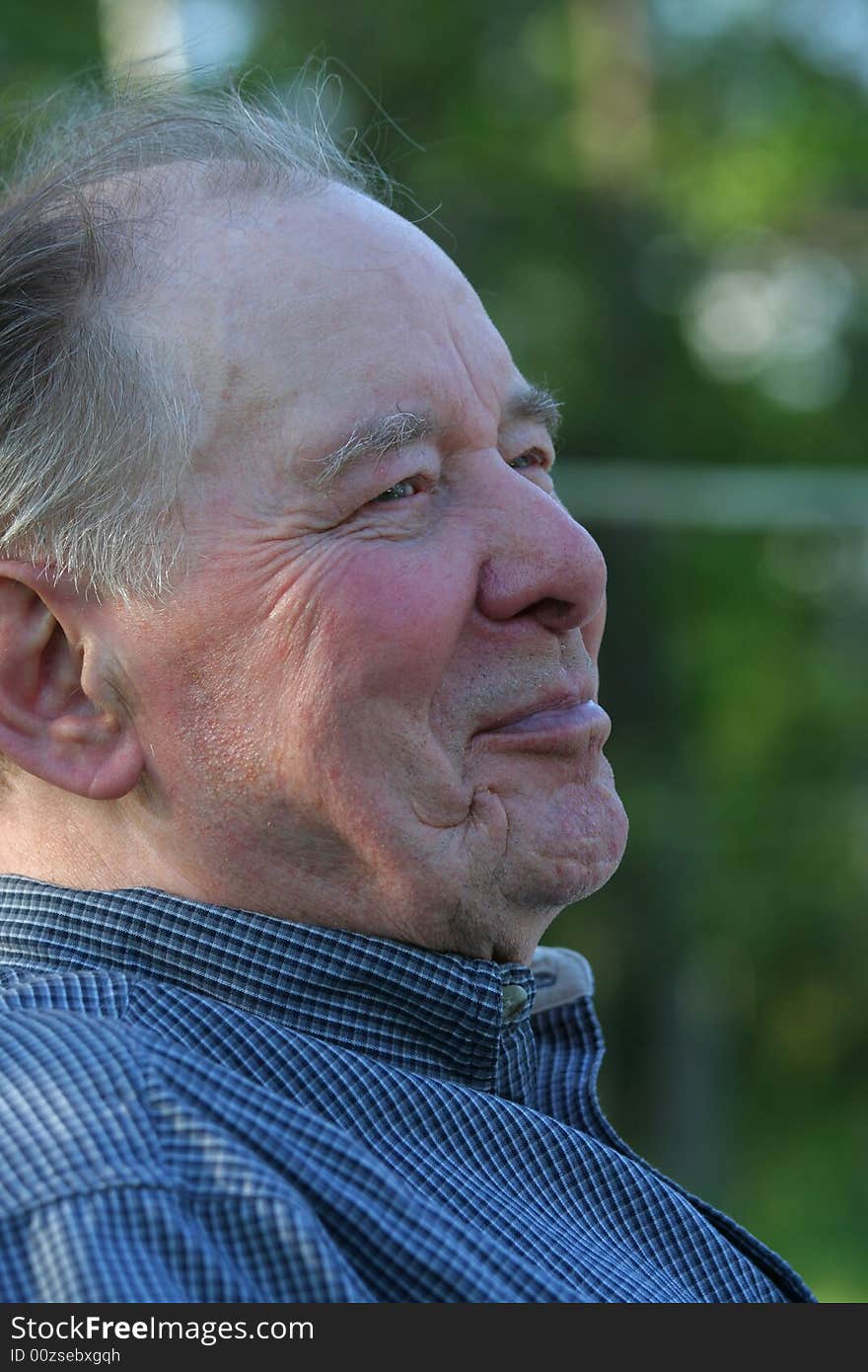 Elderly man enjoying outdoors