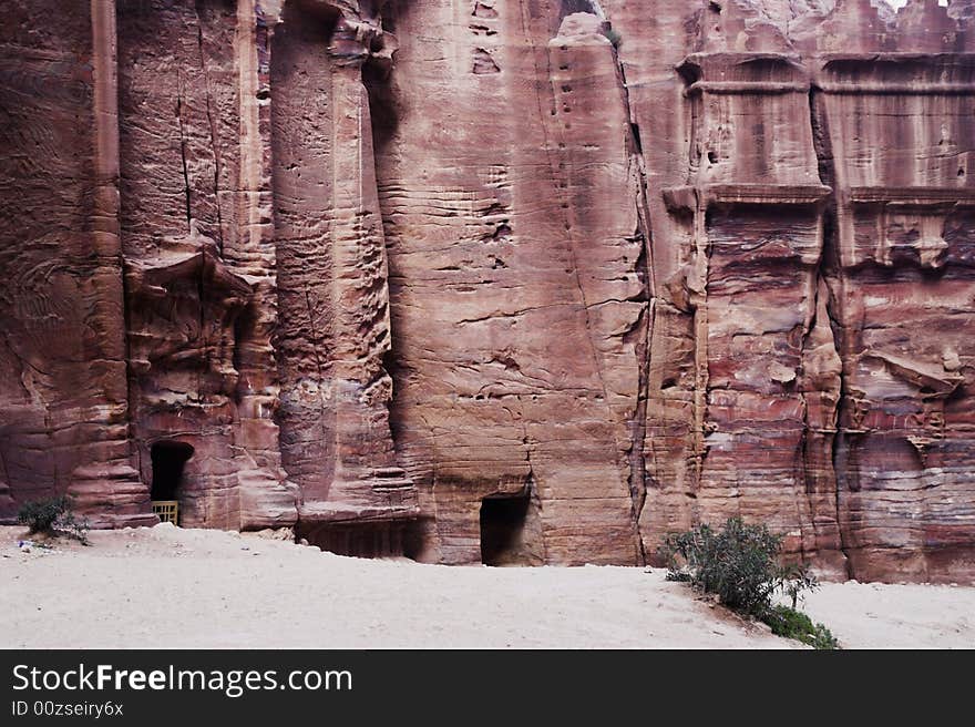 Walking thorugh Petra temple in Jordan. Walking thorugh Petra temple in Jordan