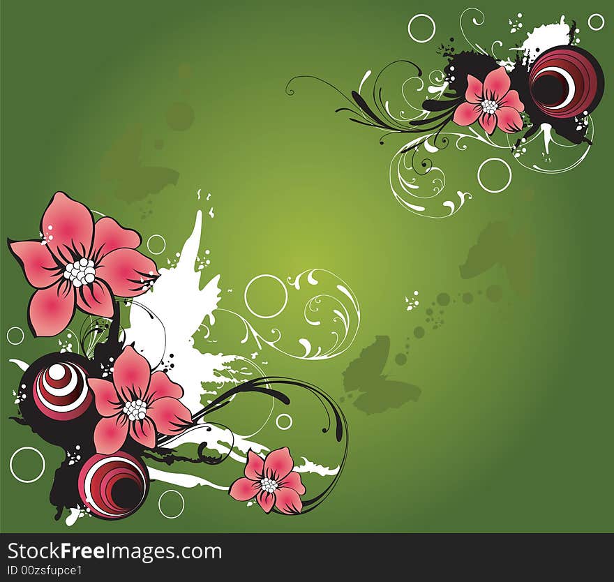 Illustration of a floral background