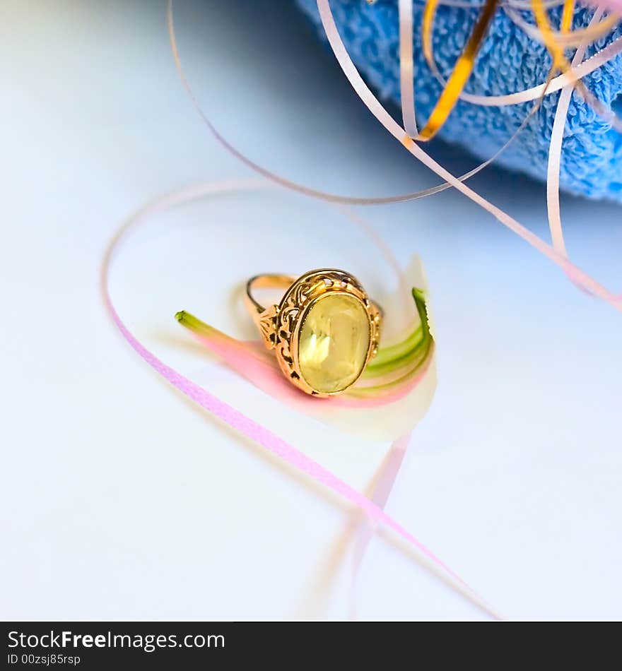 Jewelry and floral petal