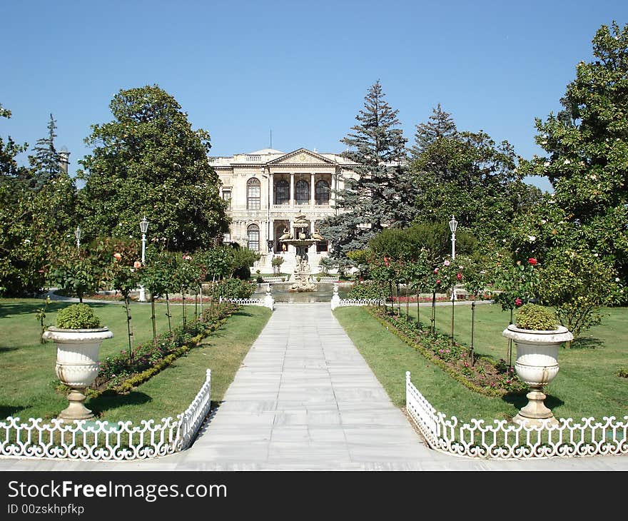 Beautiful baroque style palace to  Dolmabahce in Istanbul, residence of sultans of Ottoman empire. Beautiful baroque style palace to  Dolmabahce in Istanbul, residence of sultans of Ottoman empire