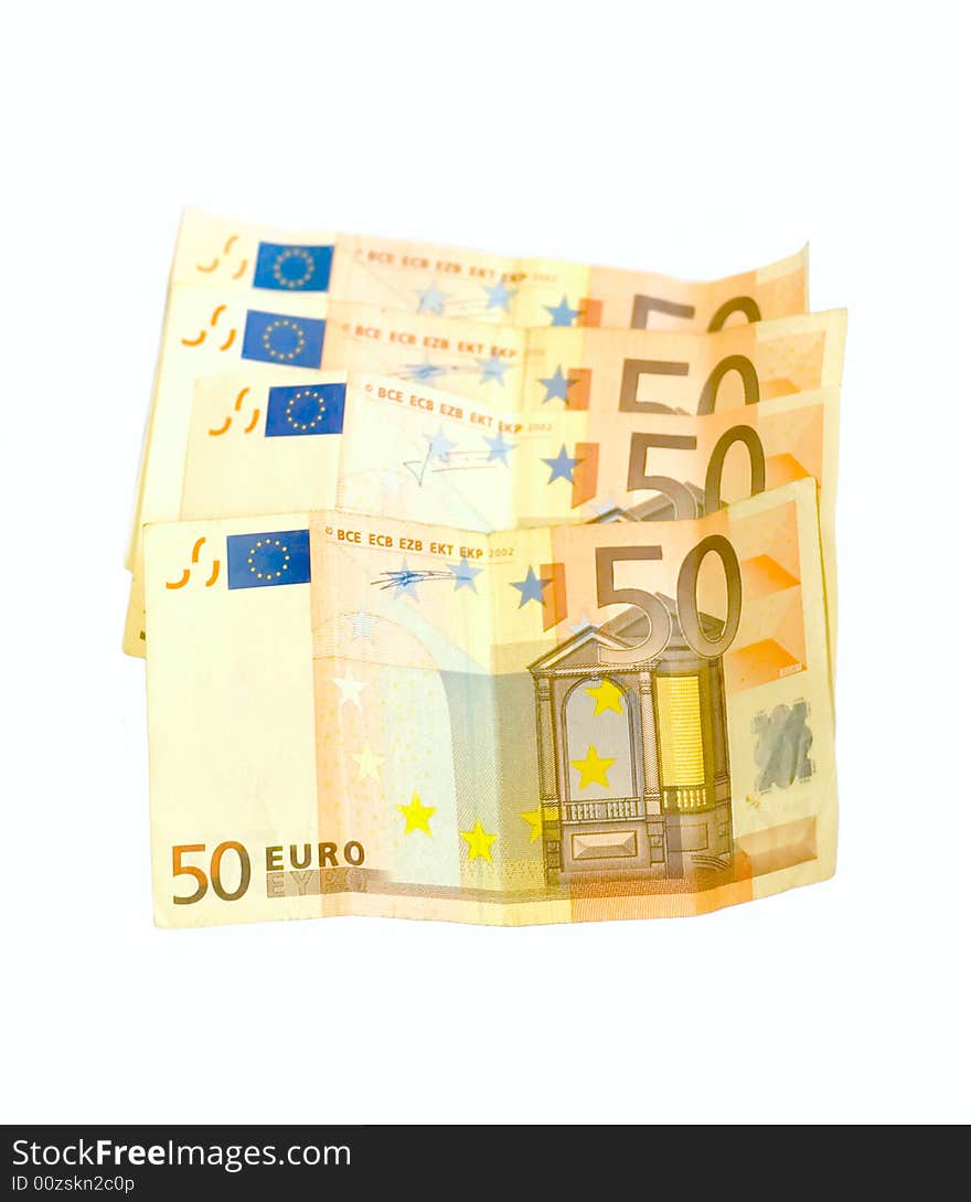 Euro money isolated on white for your design