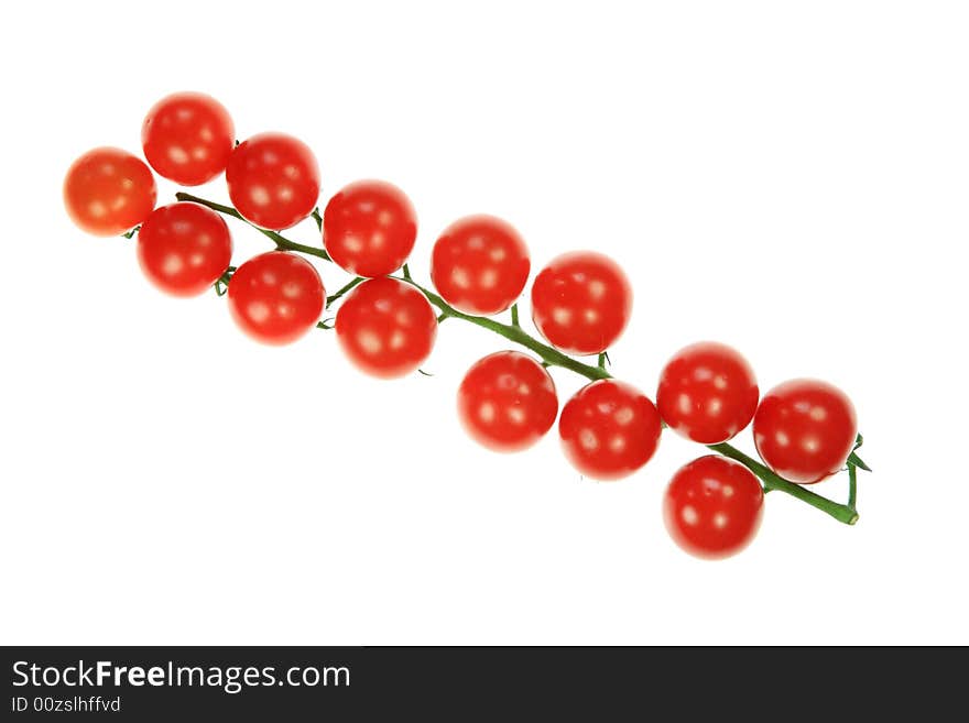 Cherry tomatoes on a white background. Cherry tomatoes on a white background.