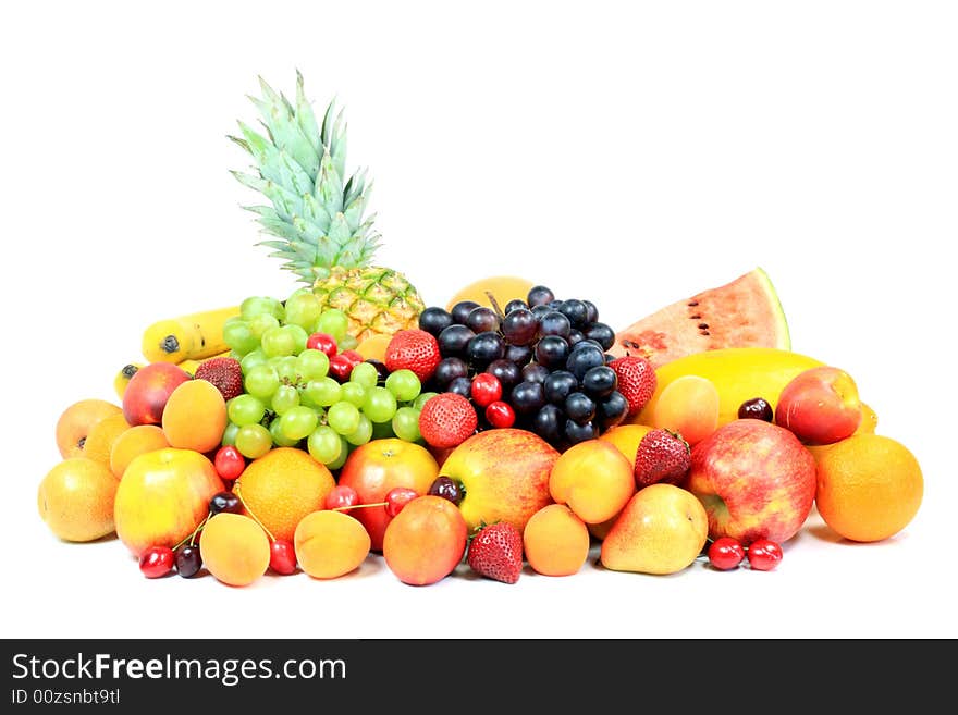 Fruits On White.