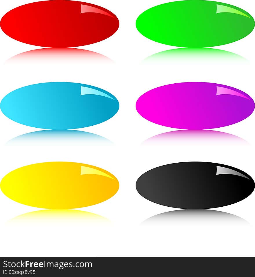 Multi-coloured oval buttons. Vector