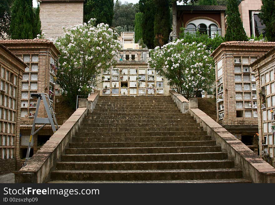 Cemetery stairway