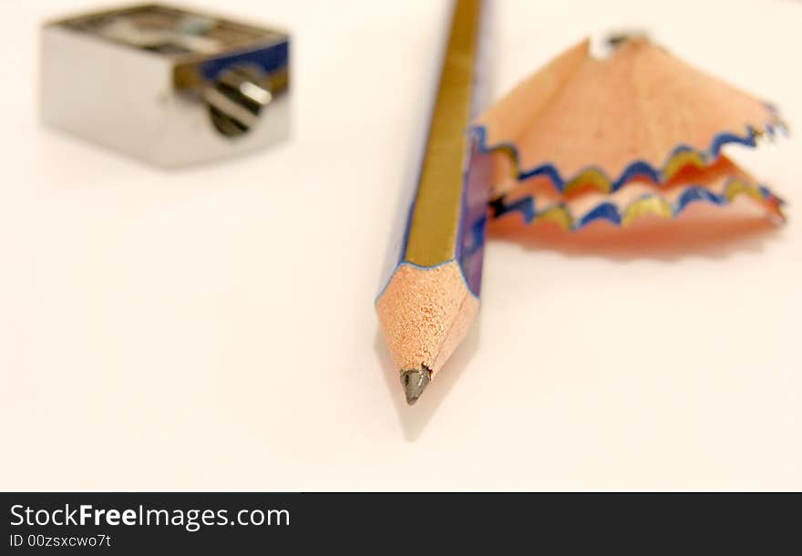 Pencil and shaving of pencil