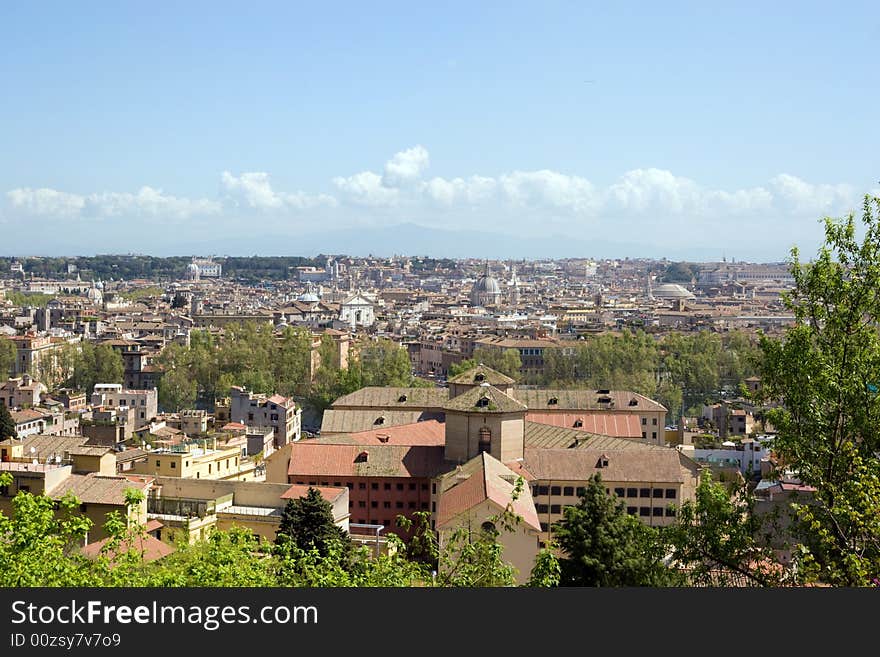 Skyline of Rome, Italy with mountains in the background. Skyline of Rome, Italy with mountains in the background