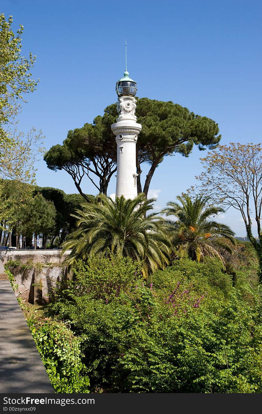 Monument in Rome, Italy, with a blue sky background