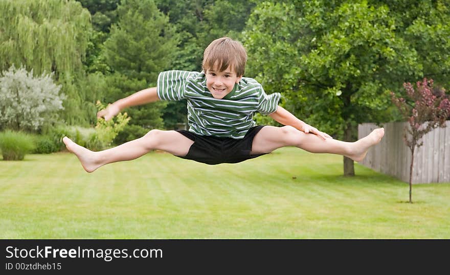 Boy Doing Jumps in the Air. Boy Doing Jumps in the Air