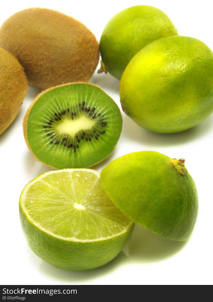 Group of tropical fruits