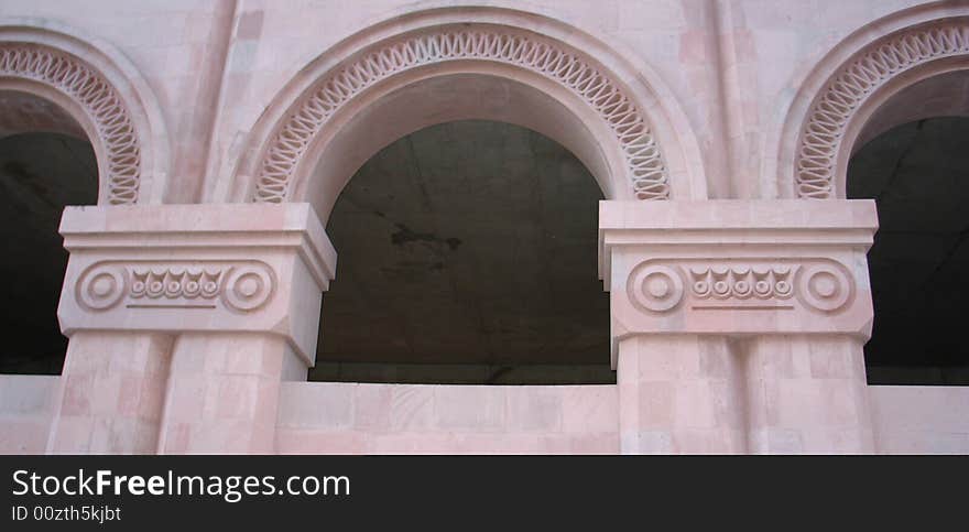 A detail of  dodern building in Nortyh Avenue,Yerevan,Armenia. A detail of  dodern building in Nortyh Avenue,Yerevan,Armenia