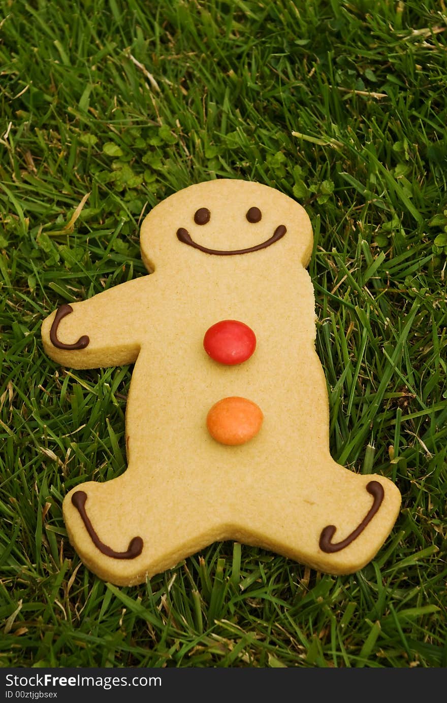 A gingerbread man is happy to be different. A gingerbread man is happy to be different