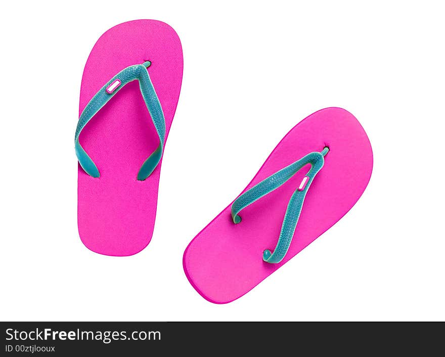 Sandals slippers on the white background  (isolated with clipping path). Sandals slippers on the white background  (isolated with clipping path)