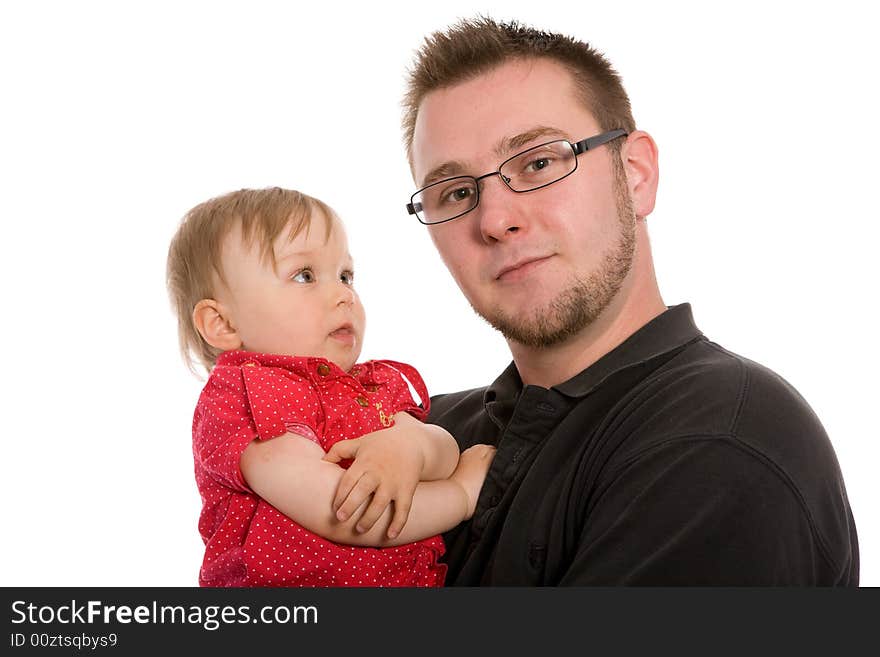 Happy family on white background. Happy family on white background