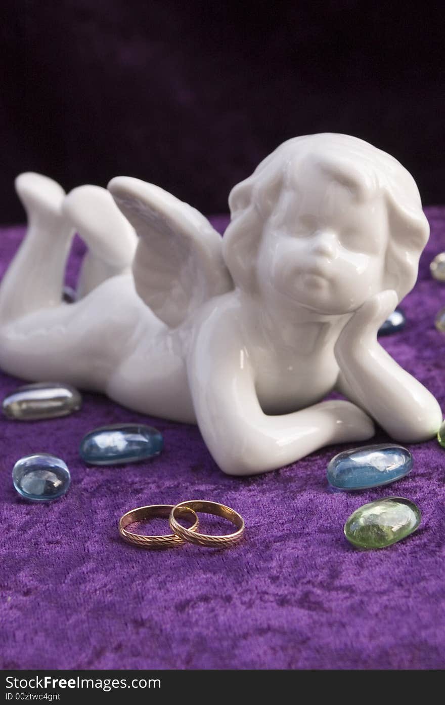 Wedding rings with an angel