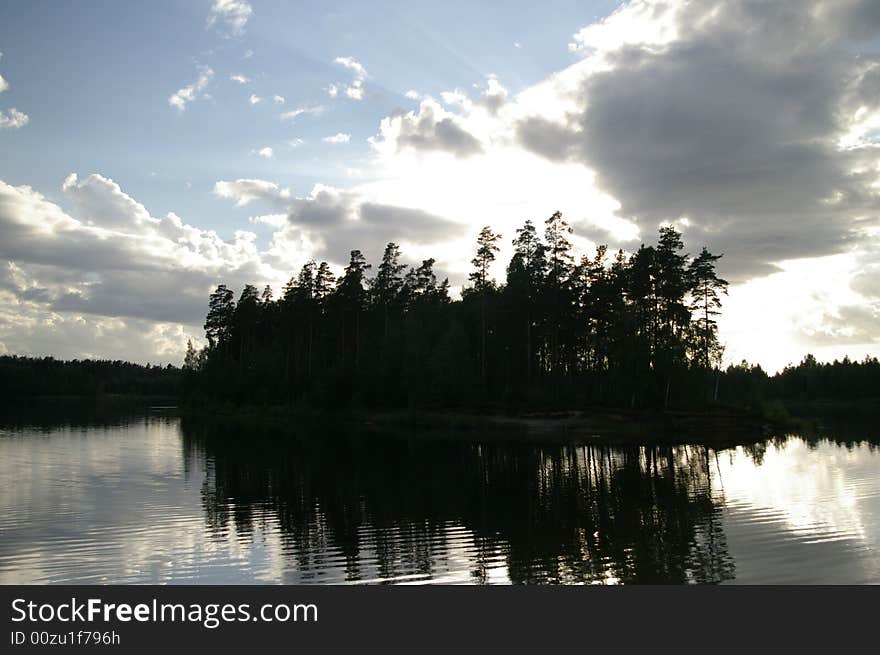 Lake in the evening