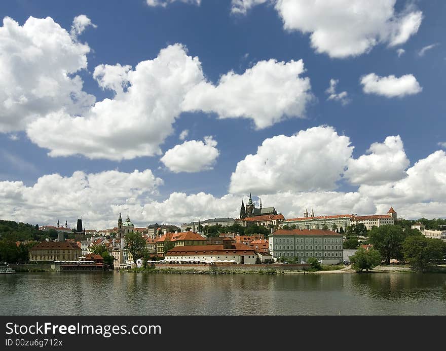 Summer view to Prague castle. Summer view to Prague castle