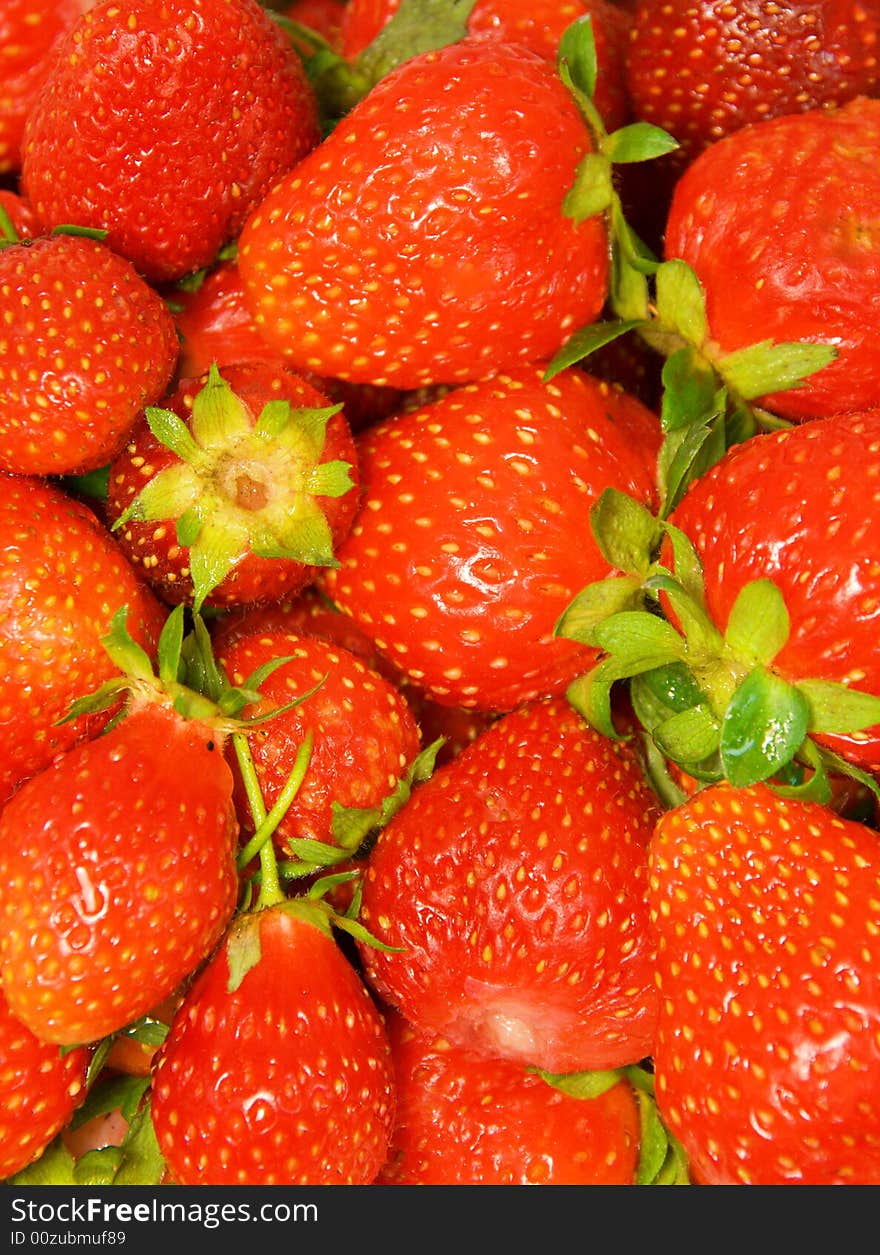 Strawberries background (close up view)