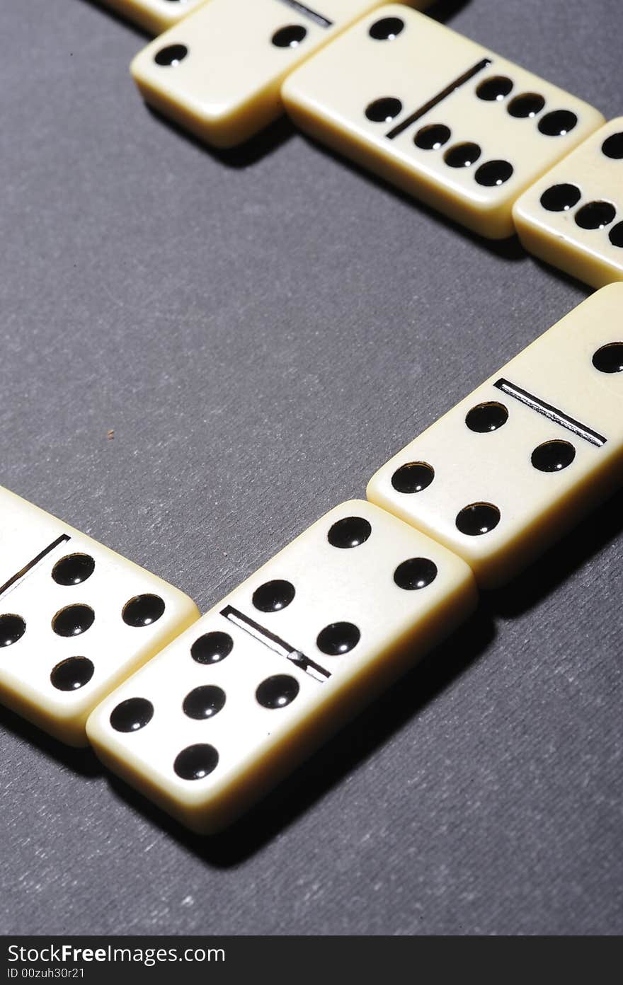 Close up of group dominoes.