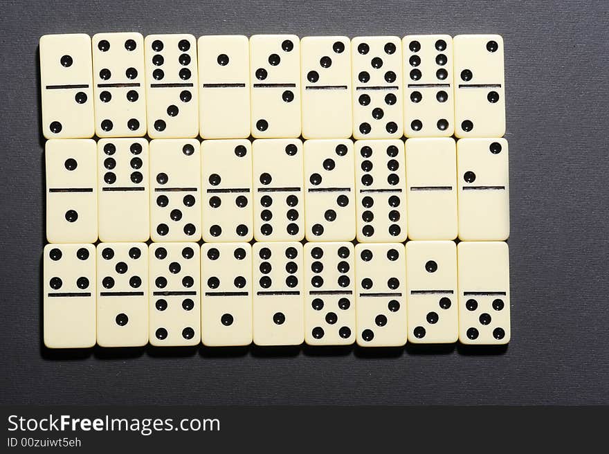 Close up of dominoes. Business concept