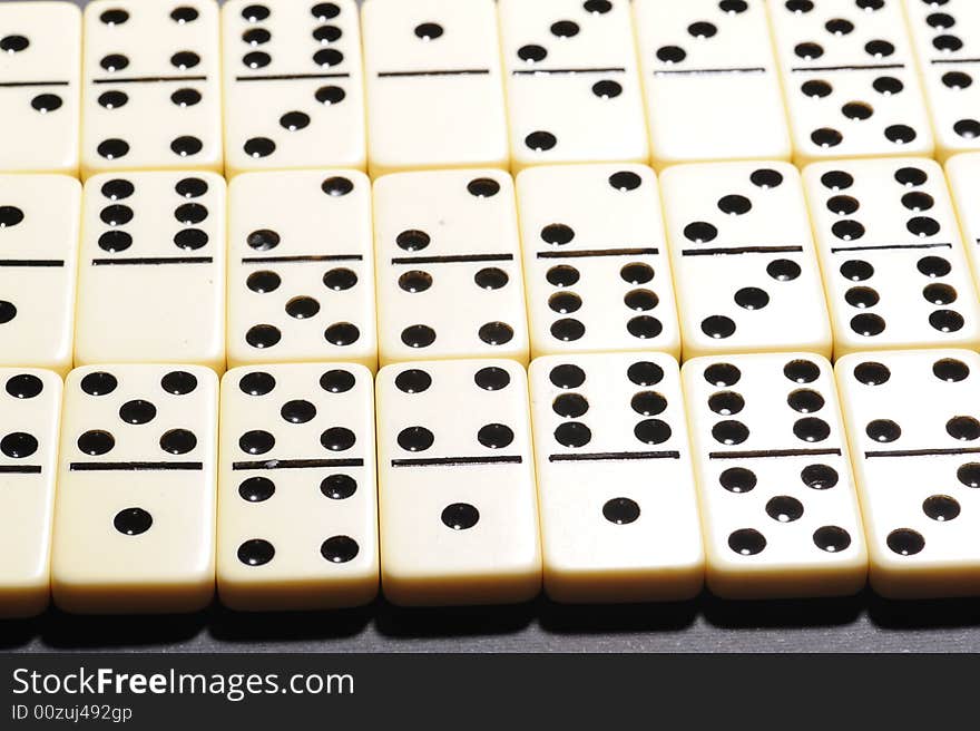 Close up of dominoes.