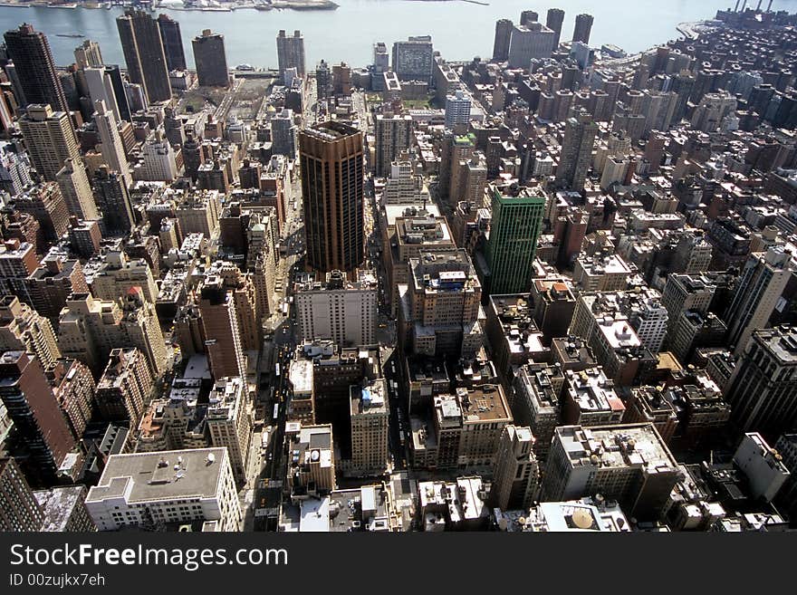 Panoramic view of the New York City skyline. Panoramic view of the New York City skyline