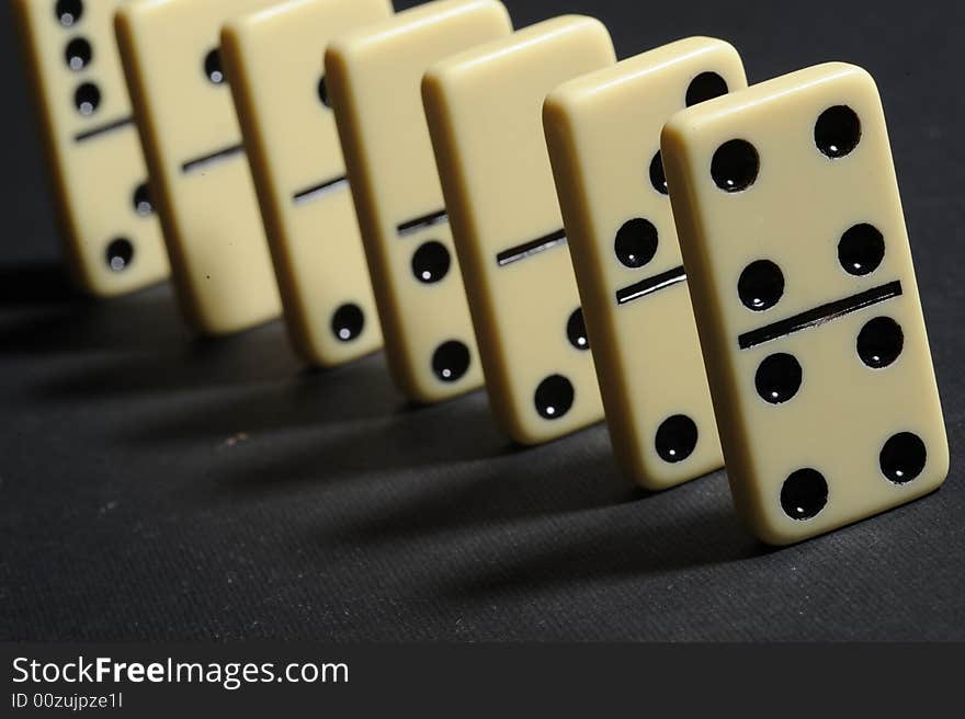 Close Up Of Group Dominoes.