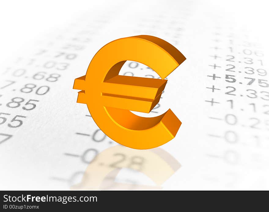 Europe money symbol show financial market. Europe money symbol show financial market