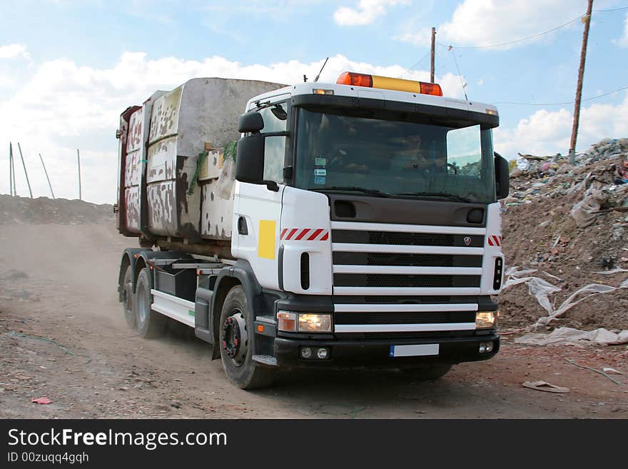 Trash pickup on the dumping ground garbages