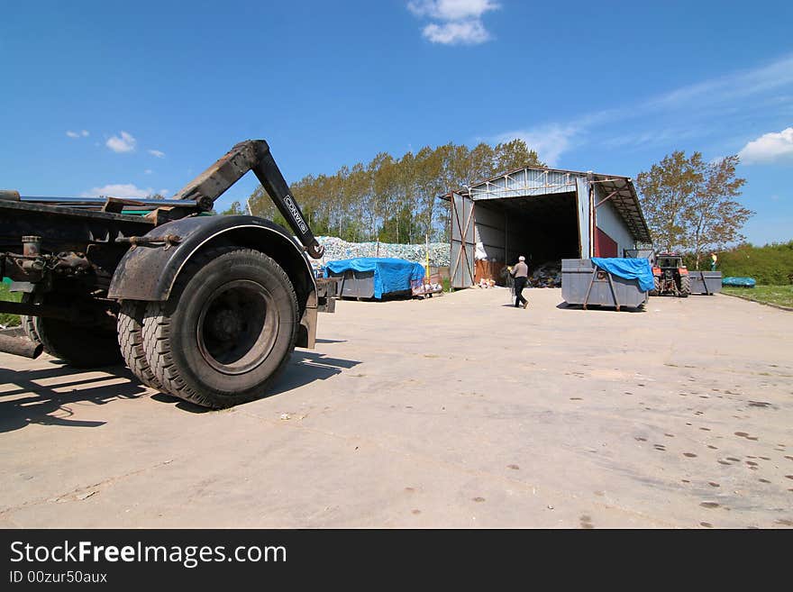 Trash pickup on the dumping ground garbages