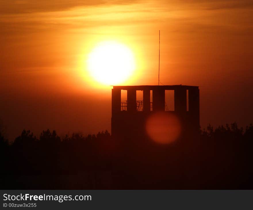 Sun above the tower