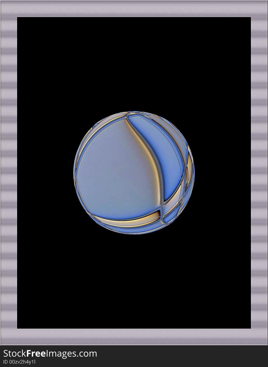 A framed background with a computer generated ball. A framed background with a computer generated ball