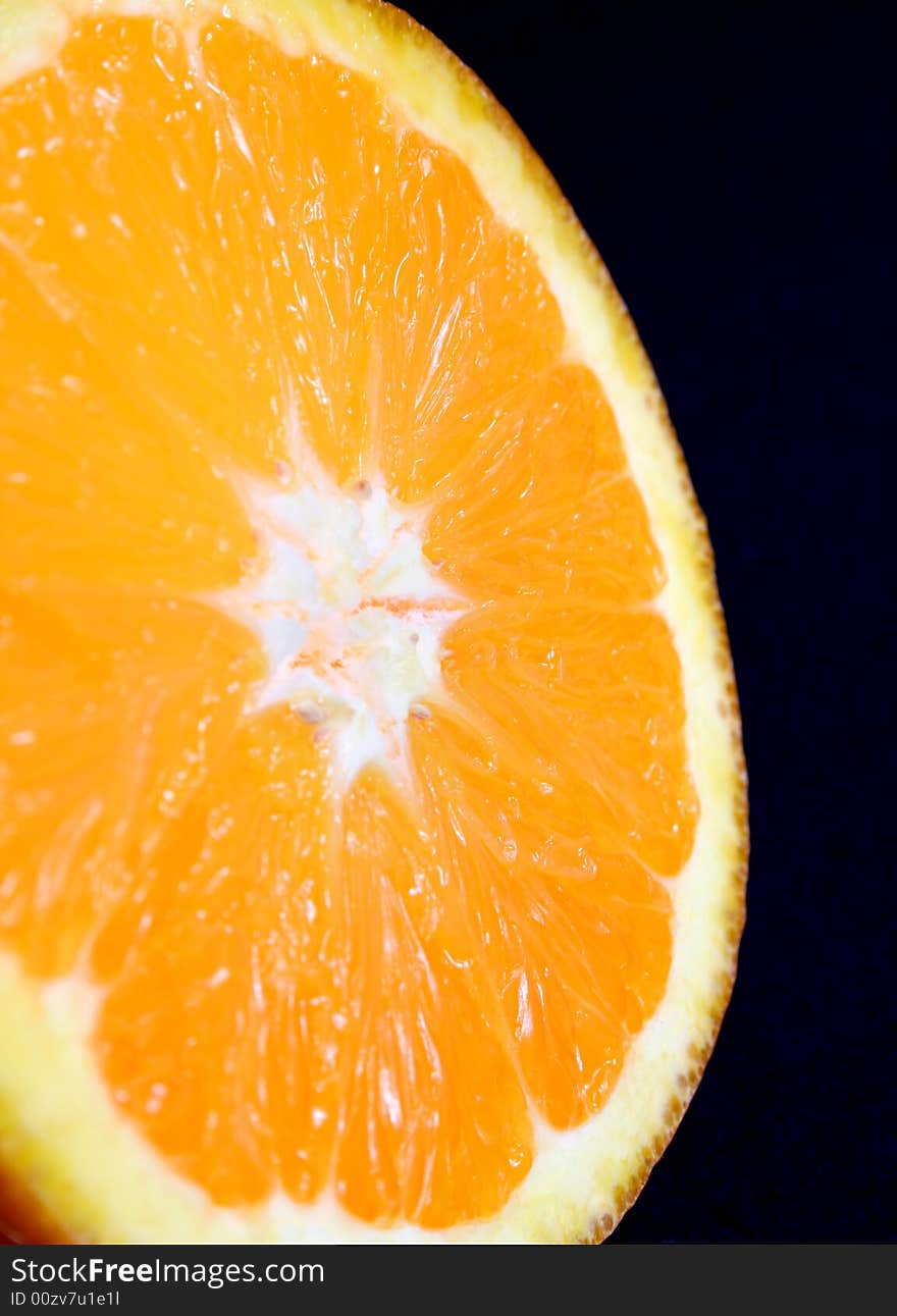 Orange slice close-up