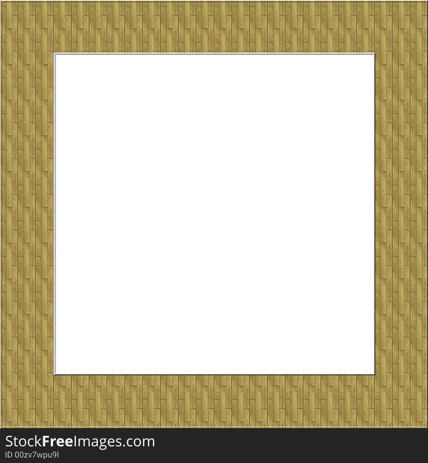 A simple frame wood in isolated white background. A simple frame wood in isolated white background