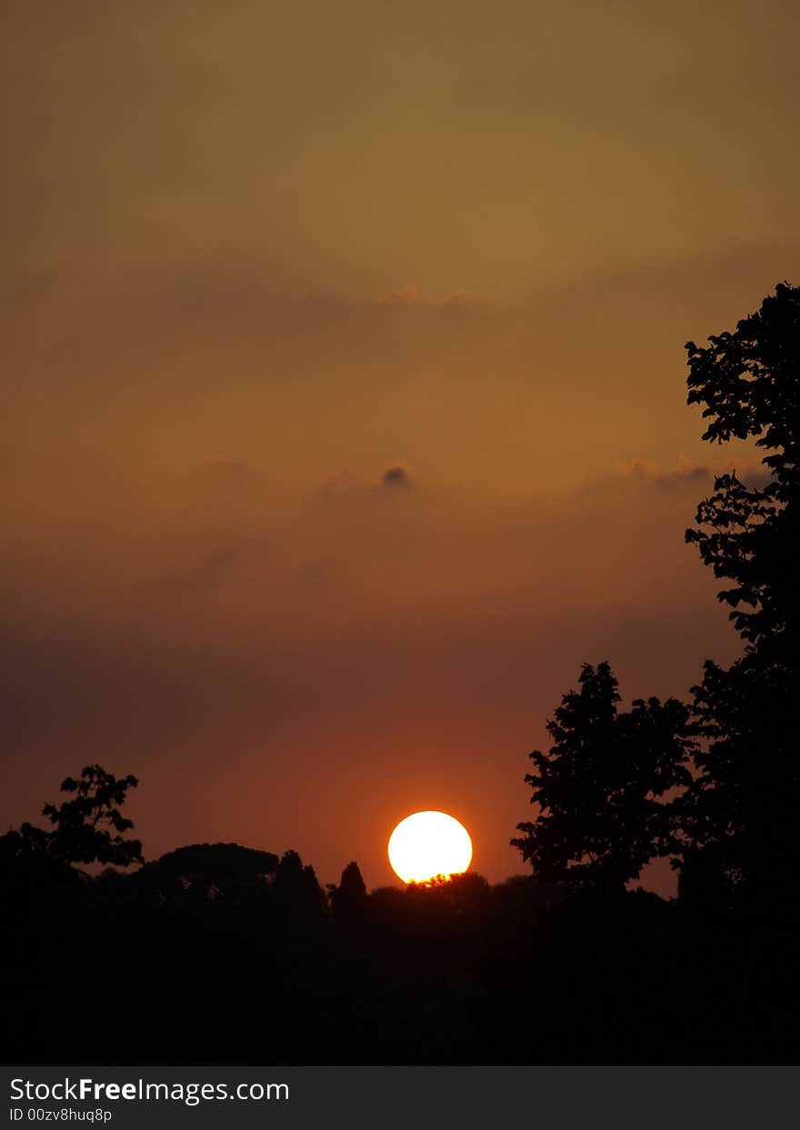 An original shot of a sunset