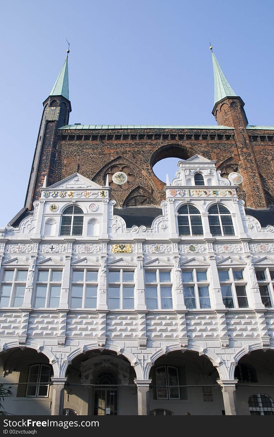 Old facades in luebeck, germany