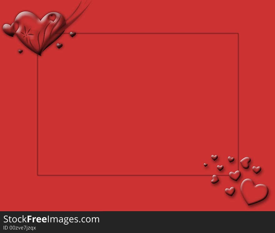 Red heart shape border