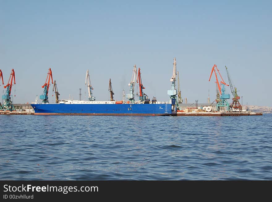 Baku Seaport on Caspian sea, Azerbaijan