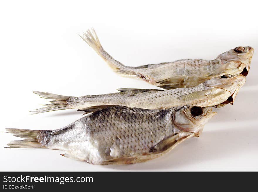 River dried fish on light background. River dried fish on light background