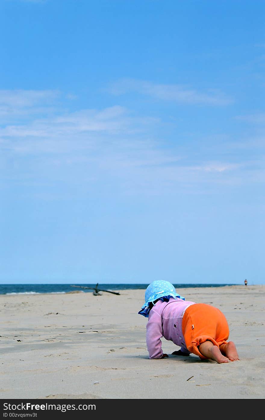 Baby girl on the beach. Baby girl on the beach