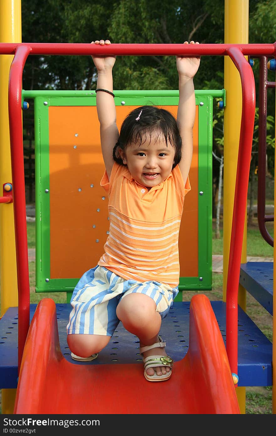 Girl on the slides